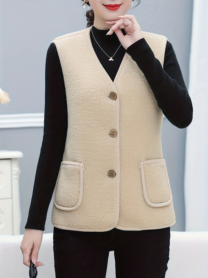 Dames vest | Puffer vest met fleece voering