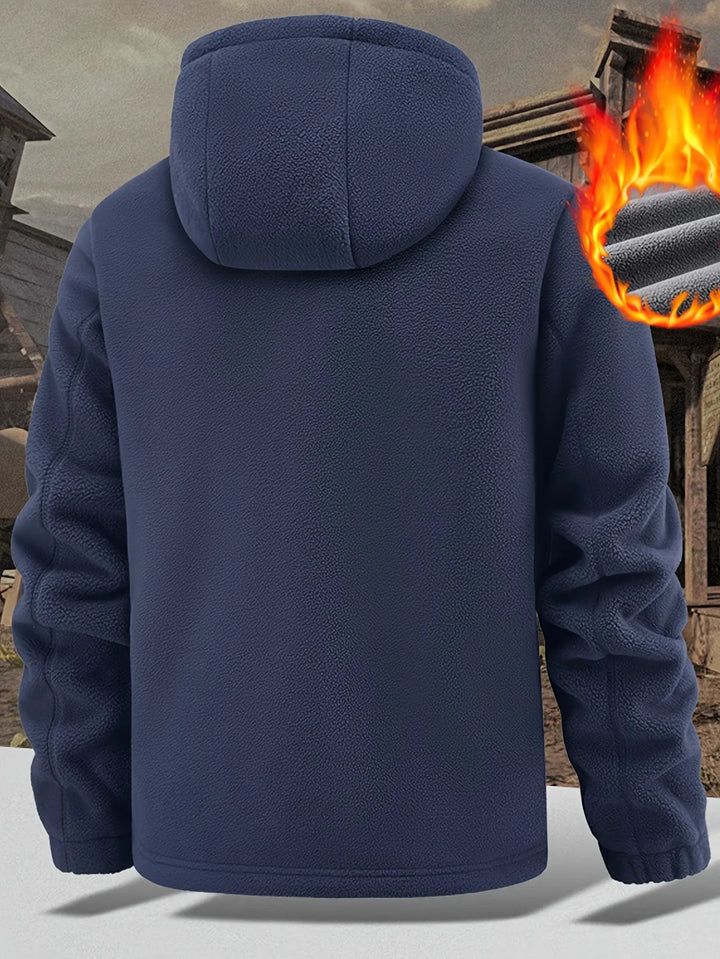 Winter fleece jas heren | Warme jas met capuchon en meerdere zakken