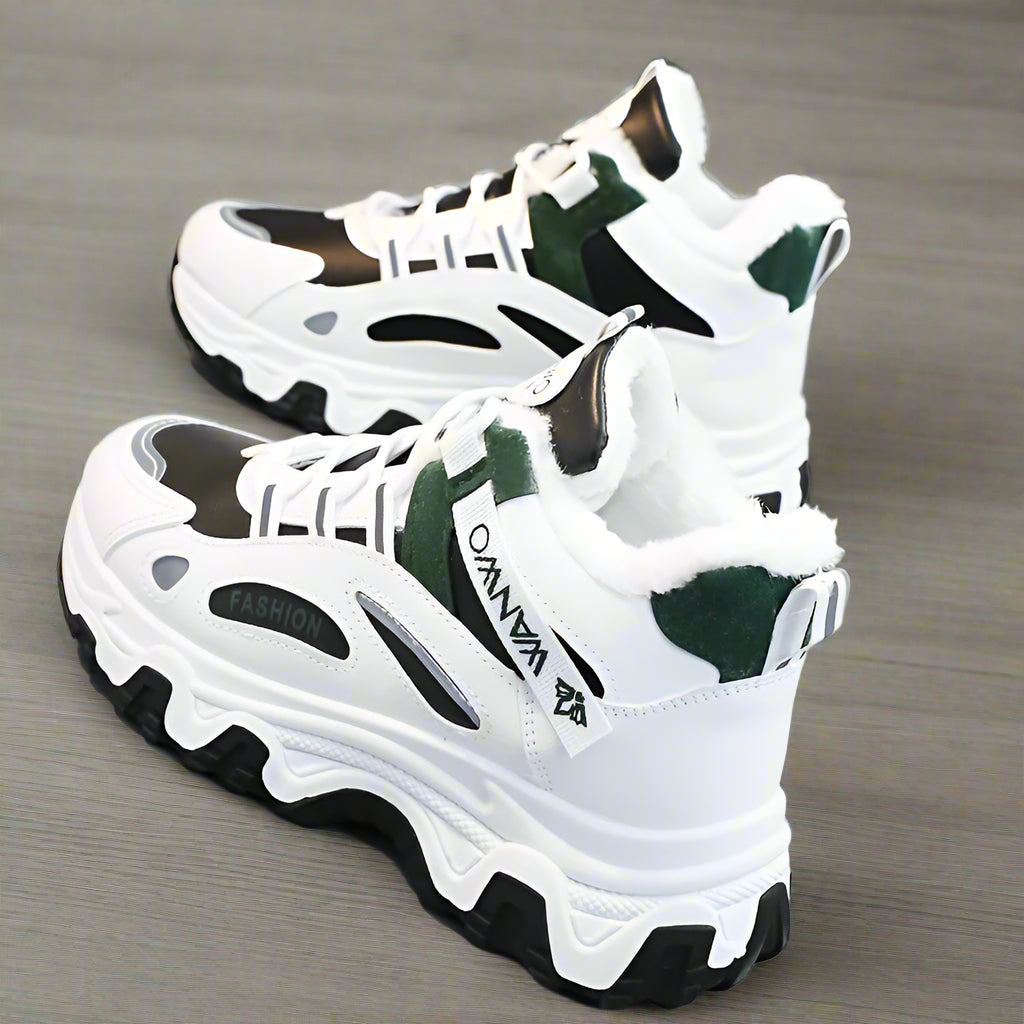 Sneakers dames | Witte casual schoenen met platte zool