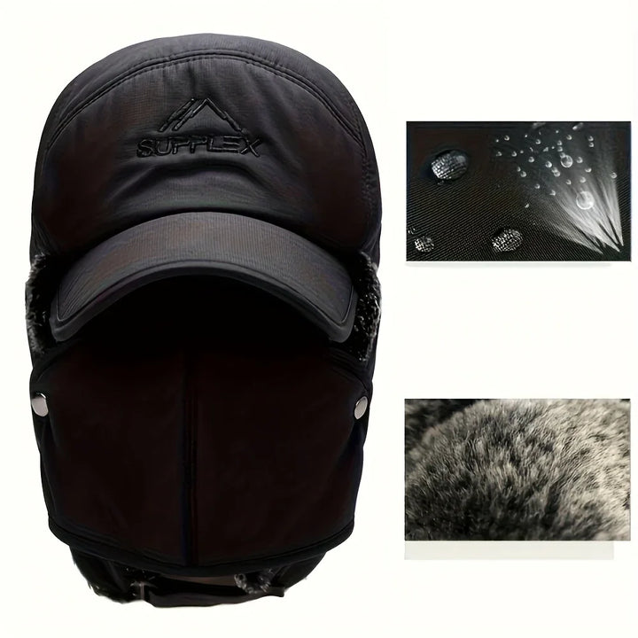 Warme heren wintermuts met oorflappen | Met gezichtsmasker voor extreme kou