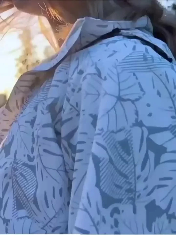 Dames jas | Lichtgewicht outdoor jack met bloemenprint en capuchon