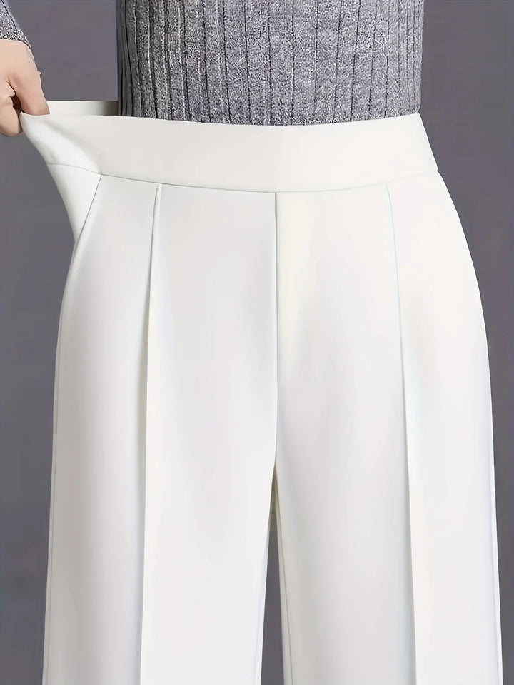 Dames pantalon | Hoge taille wide leg broek voor kantoor