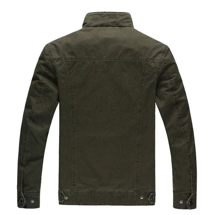 Heren jas | Military style winterjas met opstaande kraag groen