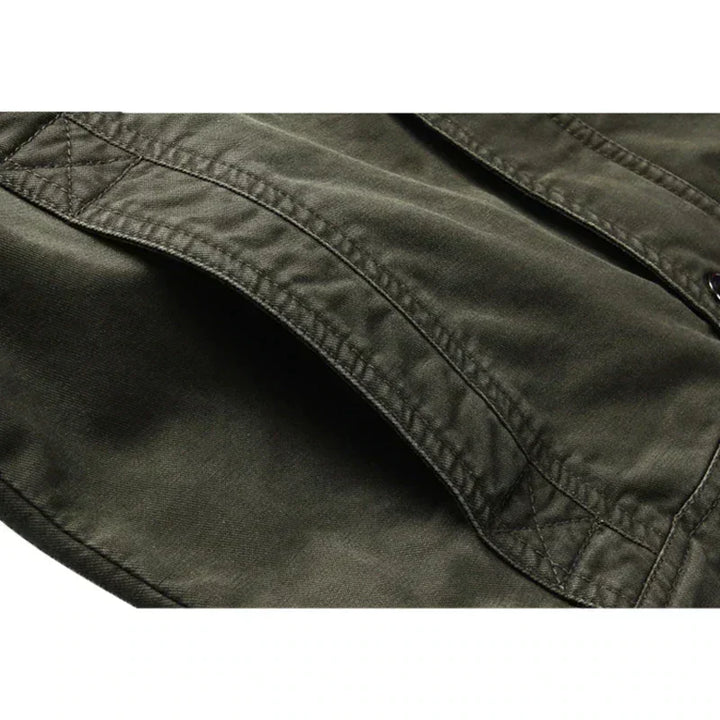 Heren jas | Military style winterjas met opstaande kraag groen