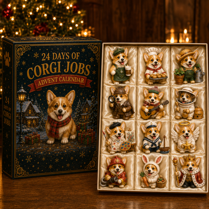 Adventskalender 2026 | 24 unieke corgi hondenfiguurtjes