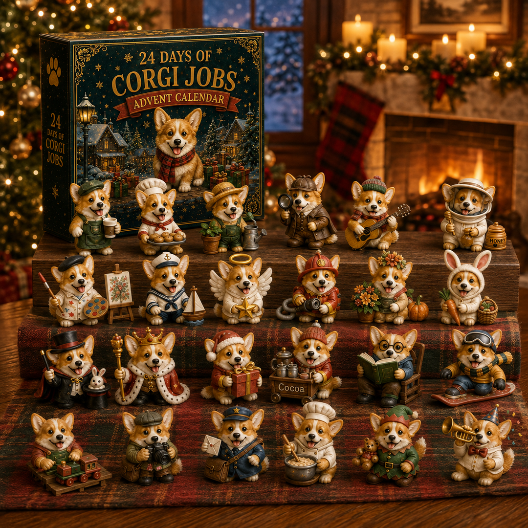 Adventskalender 2026 | 24 unieke corgi hondenfiguurtjes