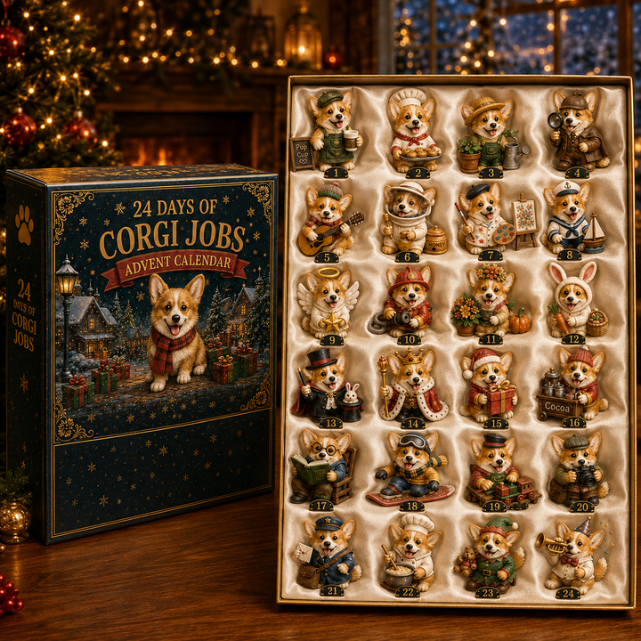 Adventskalender 2026 | 24 unieke corgi hondenfiguurtjes