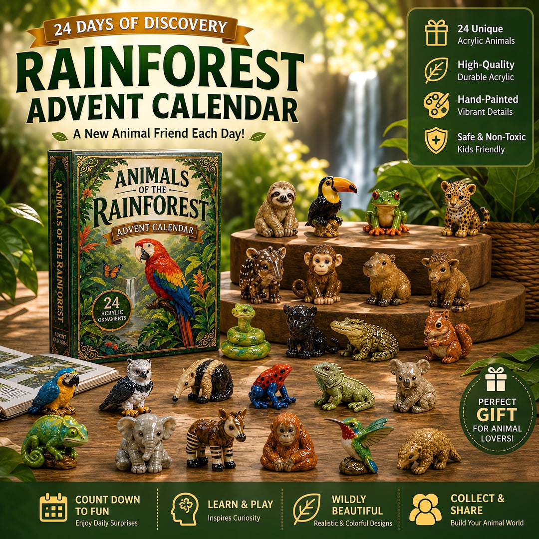 Adventskalender dieren 2026 | 24 jungledieren van acryl