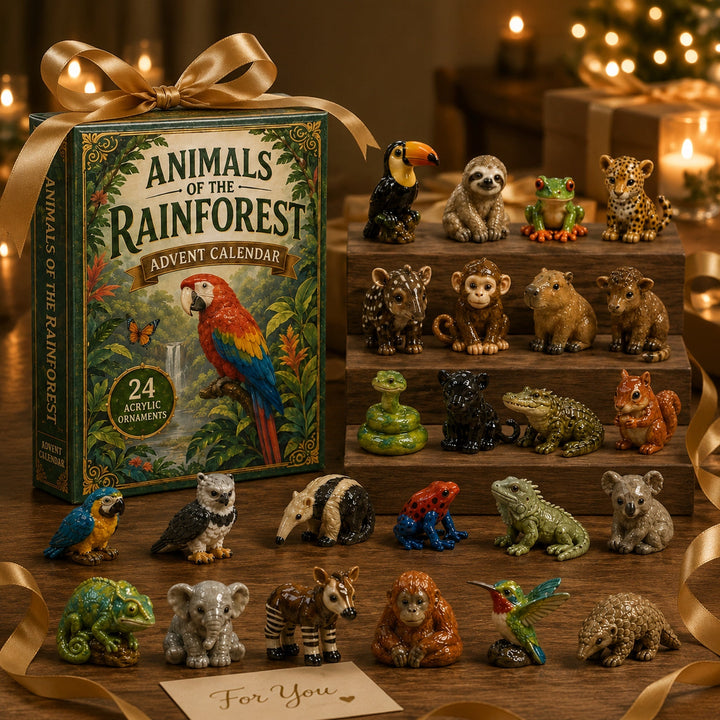 Adventskalender dieren 2026 | 24 jungledieren van acryl