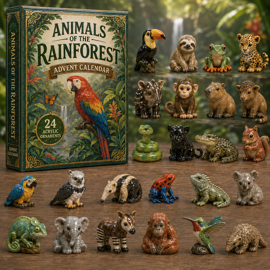 Adventskalender dieren 2026 | 24 jungledieren van acryl