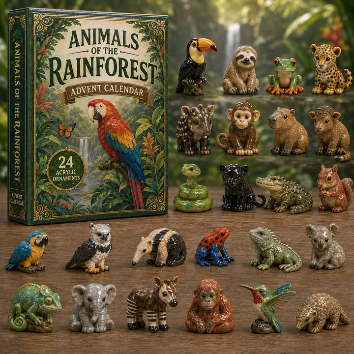 Adventskalender dieren 2026 | 24 jungledieren van acryl