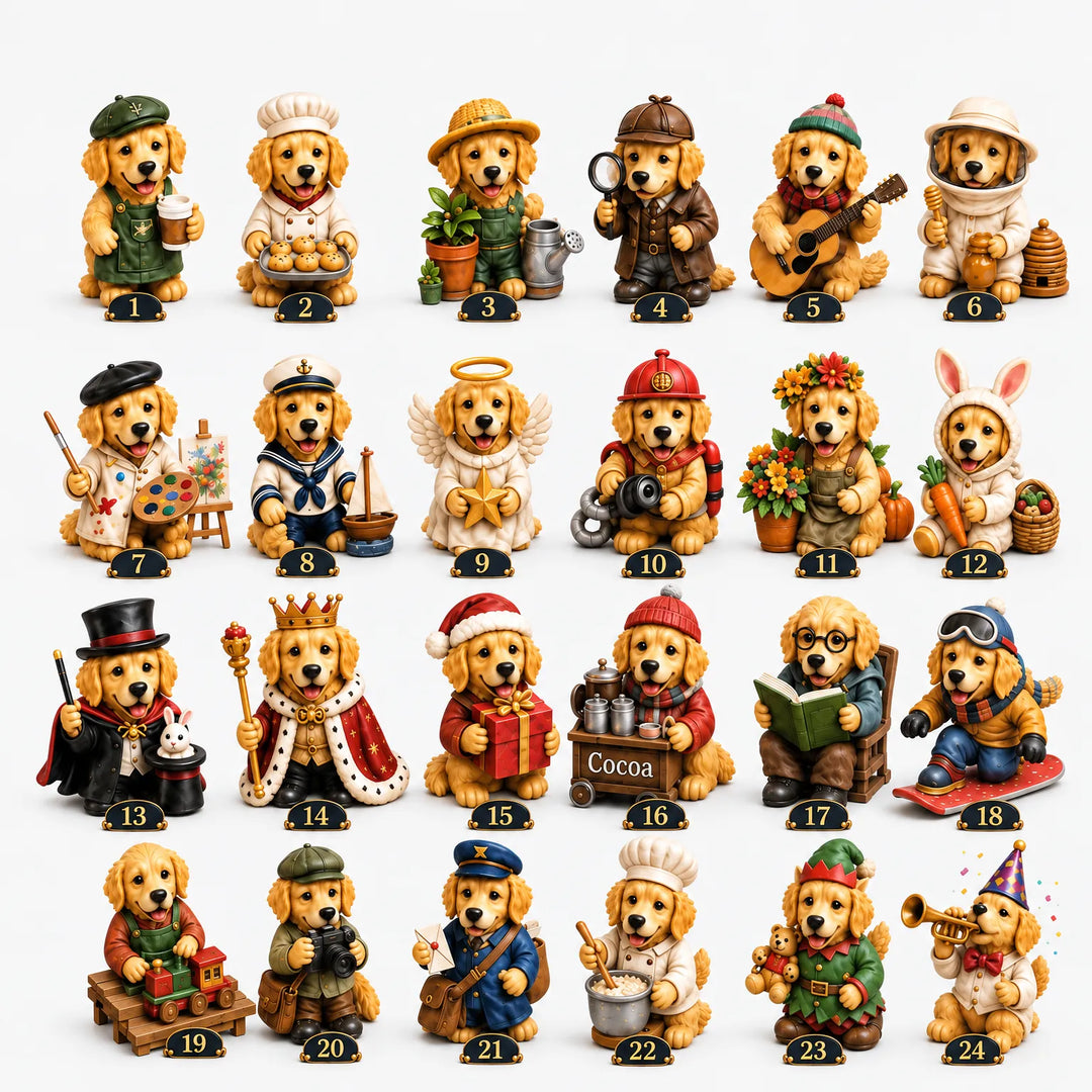 Adventskalender golden retriever 2026 | 24 hondenfiguurtjes