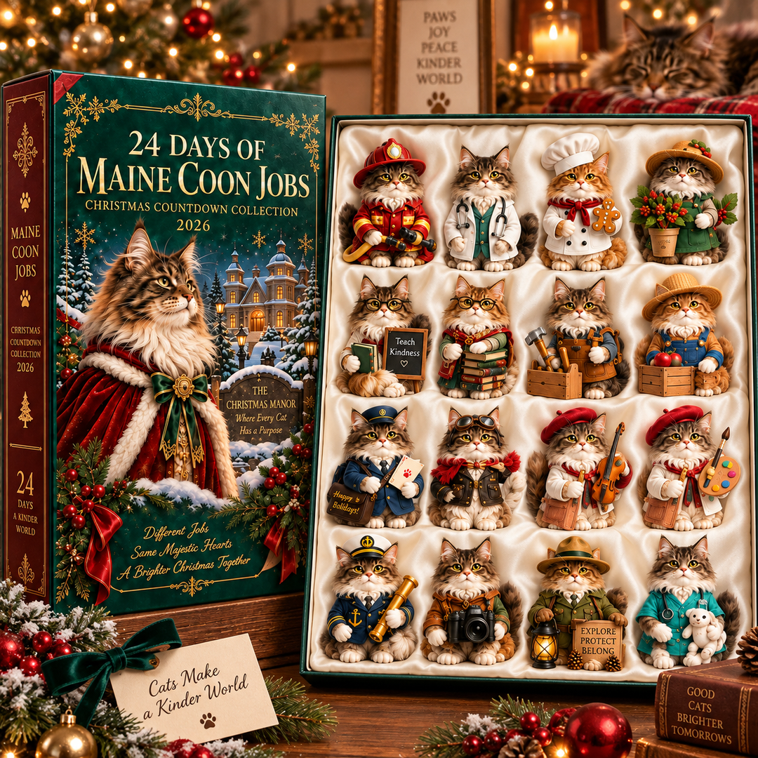 Adventskalender katten 2026 | 24 Maine Coon figuurtjes