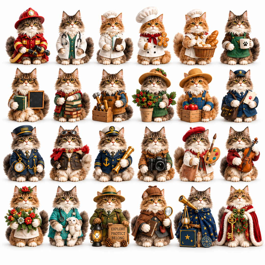 Adventskalender katten 2026 | 24 Maine Coon figuurtjes