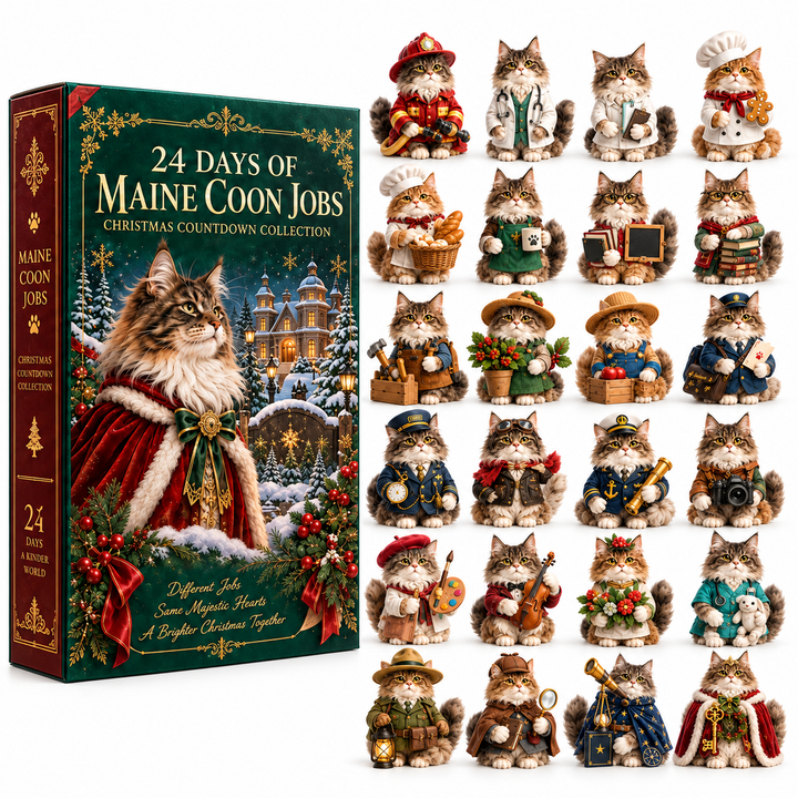 Adventskalender katten 2026 | 24 Maine Coon figuurtjes