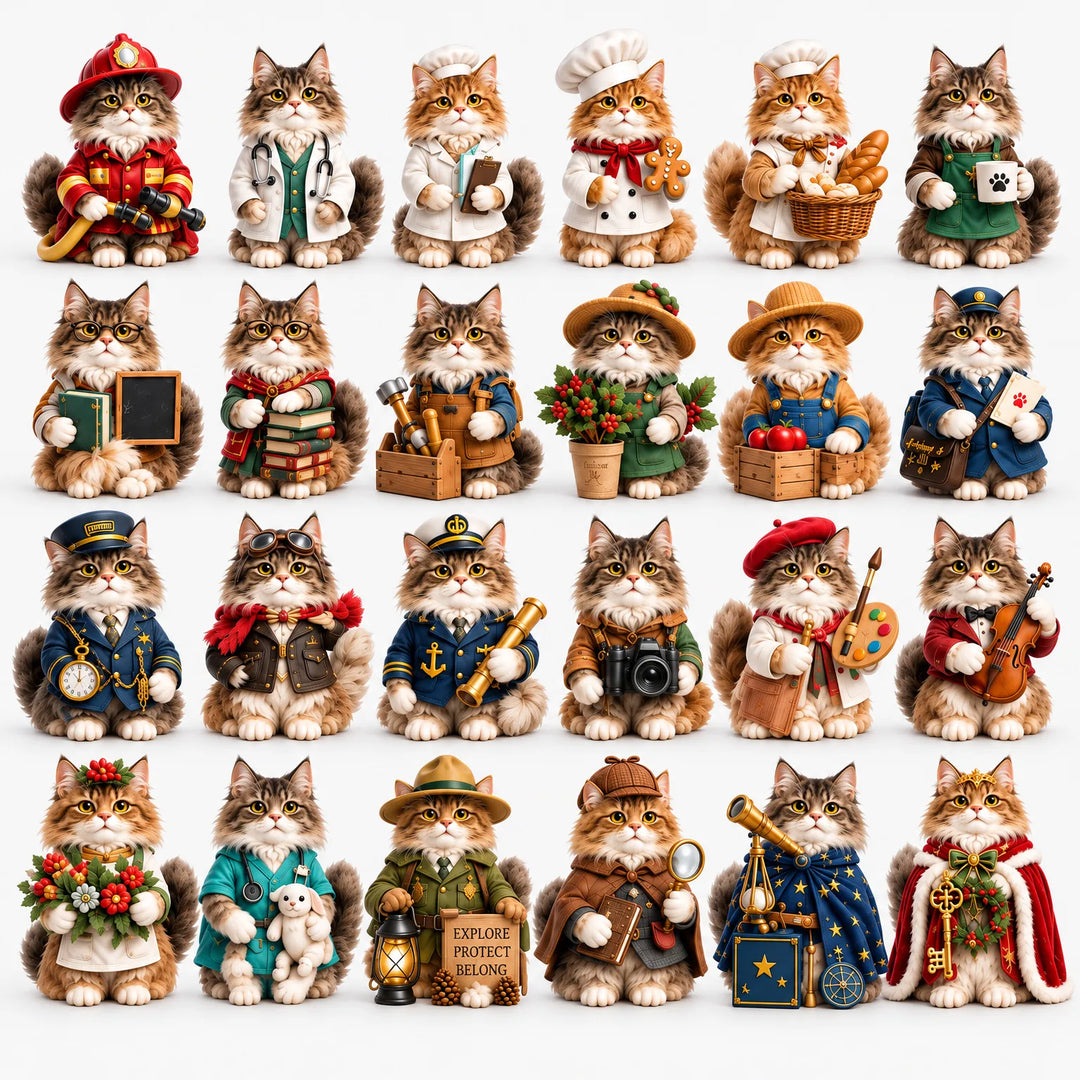Adventskalender katten 2026 | 24 Maine Coon figuurtjes
