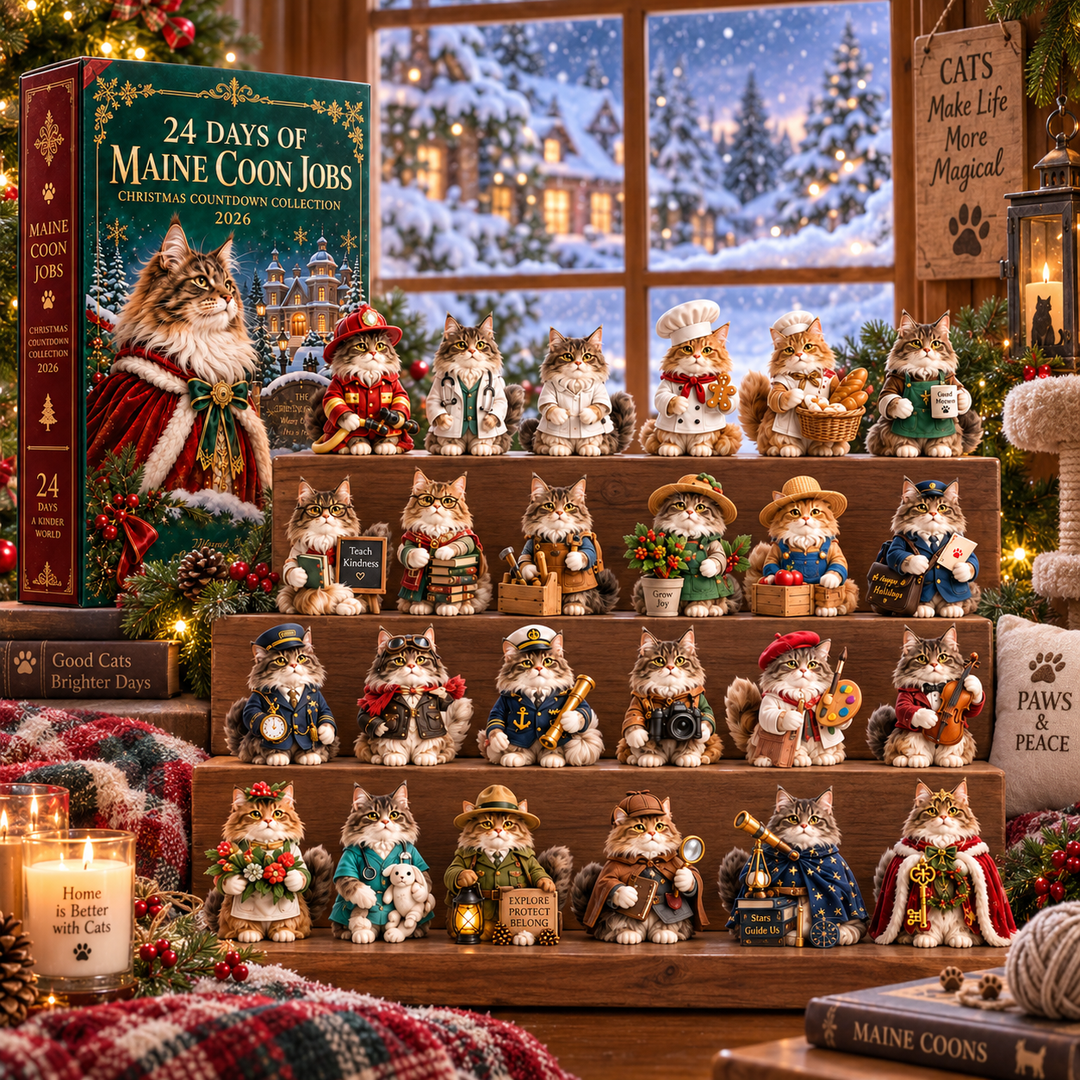 Adventskalender katten 2026 | 24 Maine Coon figuurtjes