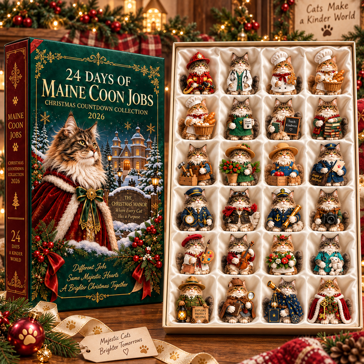 Adventskalender katten 2026 | 24 Maine Coon figuurtjes