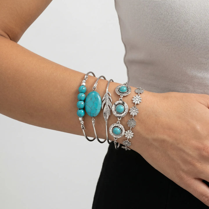 Armband dames | Boho armbandenset met natuursteen details