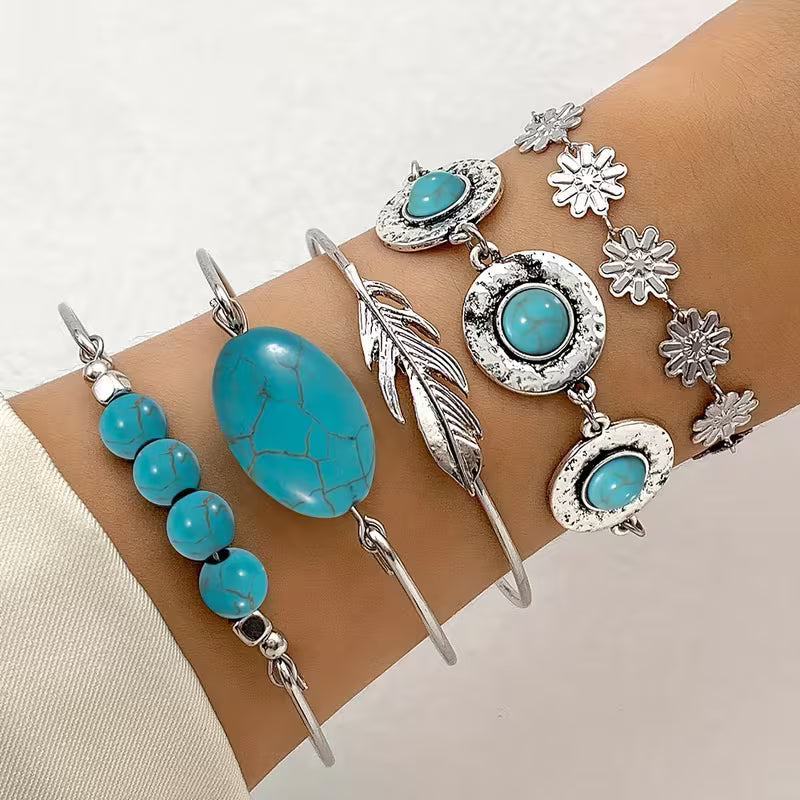 Armband dames | Boho armbandenset met natuursteen details