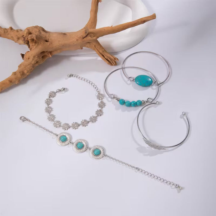 Armband dames | Boho armbandenset met natuursteen details
