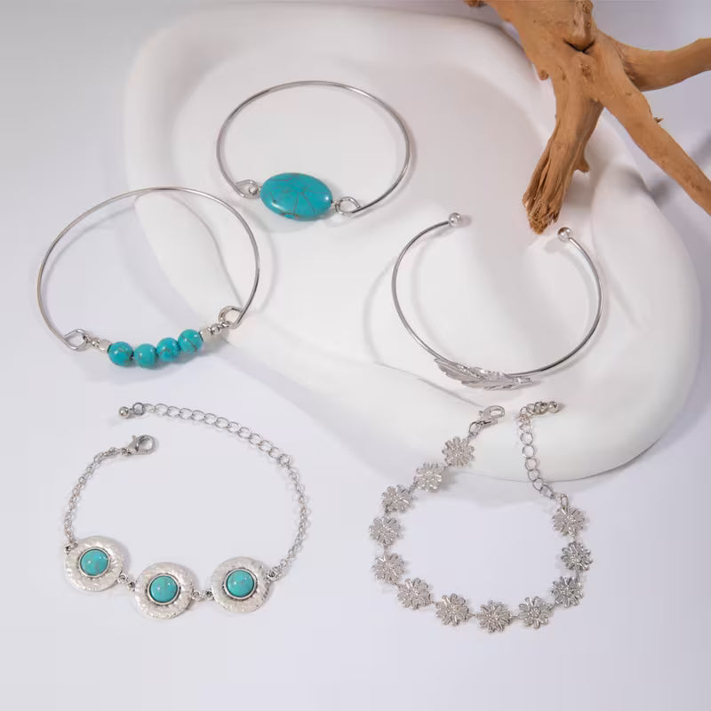 Armband dames | Boho armbandenset met natuursteen details