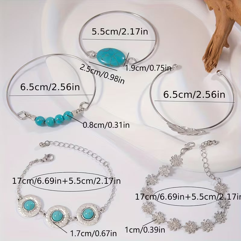 Armband dames | Boho armbandenset met natuursteen details