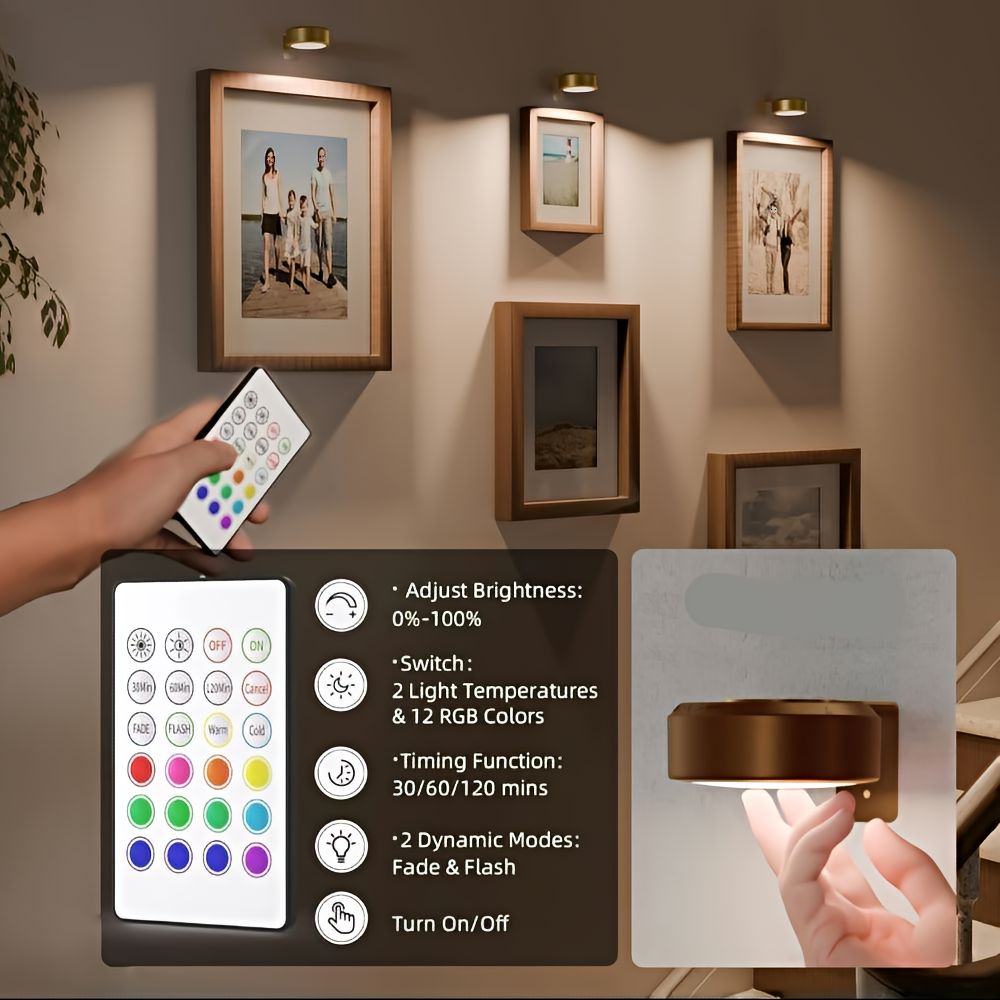 ArtLume | Draadloze LED-spots voor schilderijverlichting oplaadbaar | 2+1 gratis