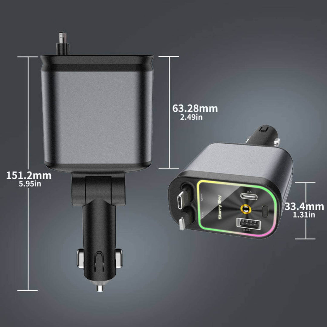 Auto oplader | 120w snellader met rgb sterrenprojector