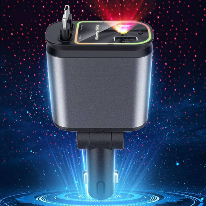 Auto oplader | 120w snellader met rgb sterrenprojector