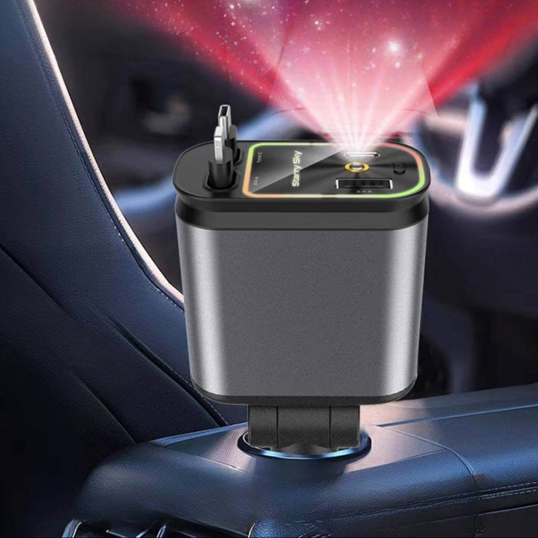Auto oplader | 120w snellader met rgb sterrenprojector