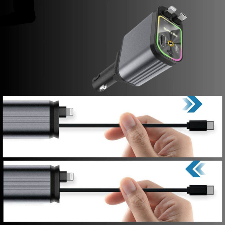 Auto oplader | 120w snellader met rgb sterrenprojector
