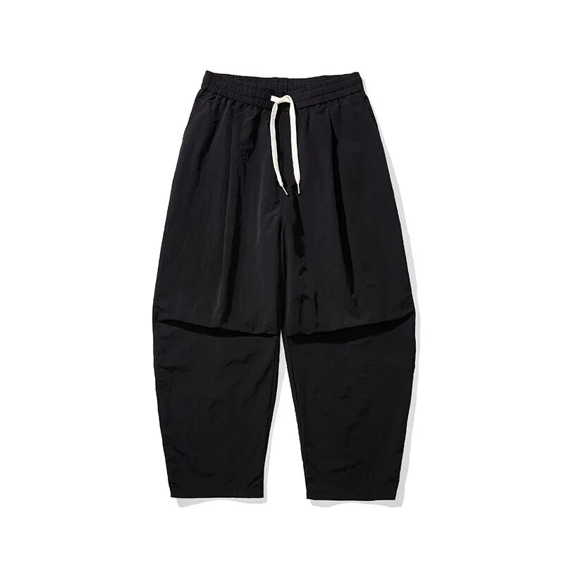 Baggy parachutebroek heren | Wijde broek met elastische tailleband