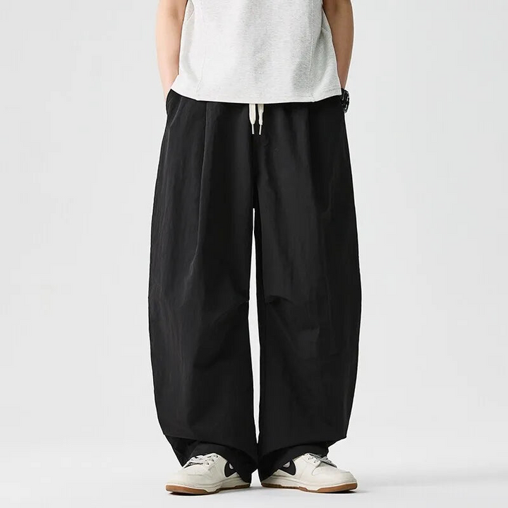 Baggy parachutebroek heren | Wijde broek met elastische tailleband