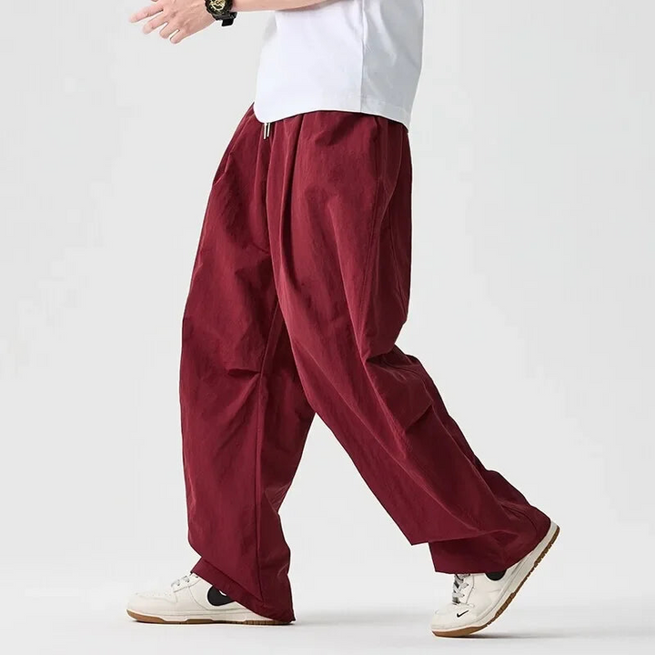 Baggy parachutebroek heren | Wijde broek met elastische tailleband