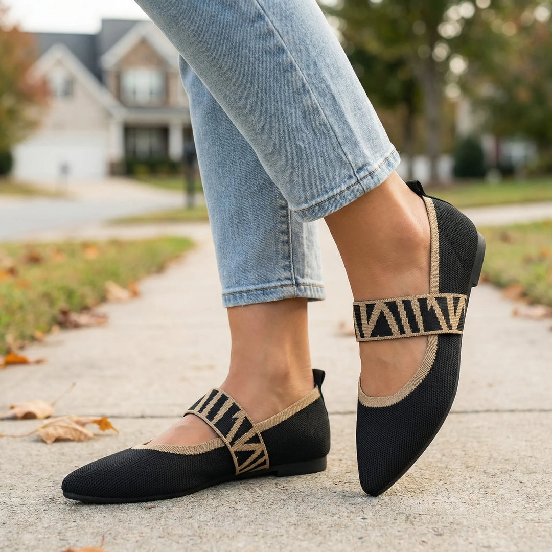 Ballerina’s dames | Puntige flats met banddetail