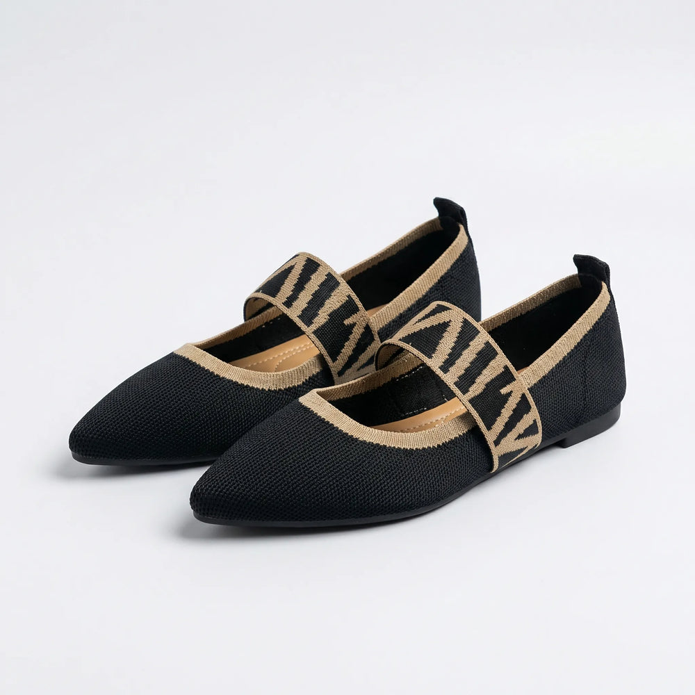 Ballerina’s dames | Puntige flats met banddetail