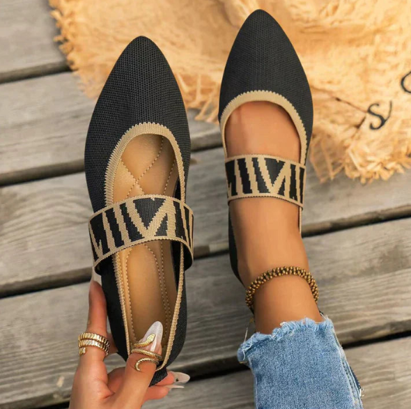 Ballerina’s dames | Puntige flats met banddetail