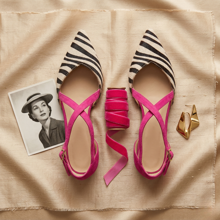 Ballerina's dames | Slingback ballerina's met bandjes en spitse neus