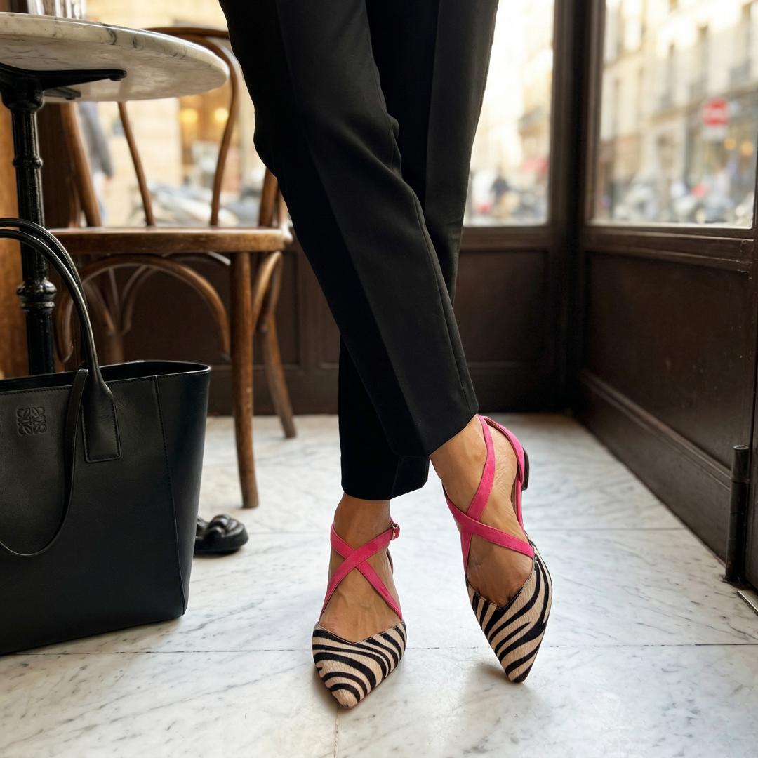 Ballerina's dames | Slingback ballerina's met bandjes en spitse neus