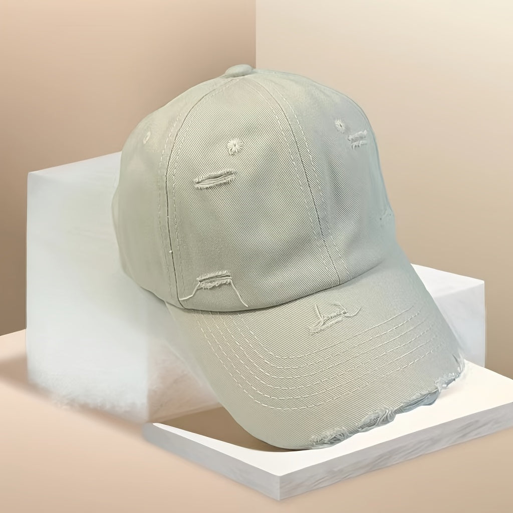 Baseball cap dames | Vintage pet met ripped look