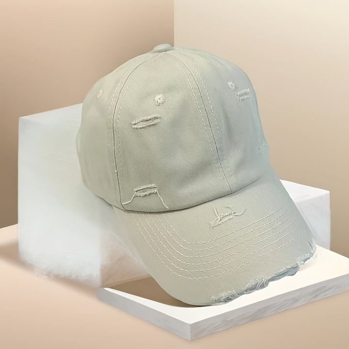 Baseball cap dames | Vintage pet met ripped look