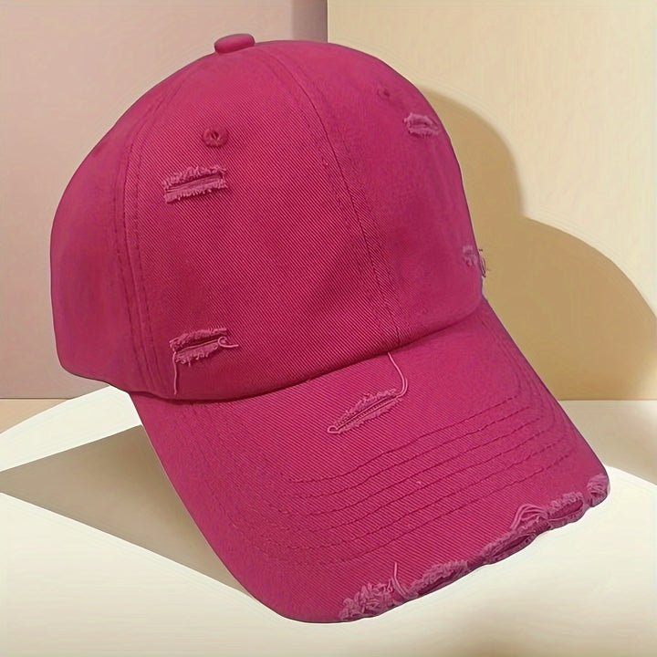 Baseball cap dames | Vintage pet met ripped look