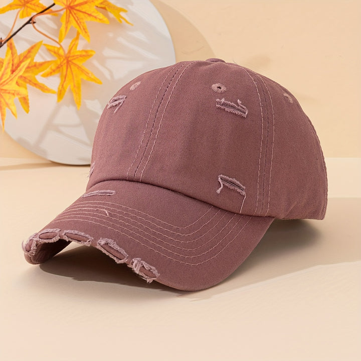 Baseball cap dames | Vintage pet met ripped look