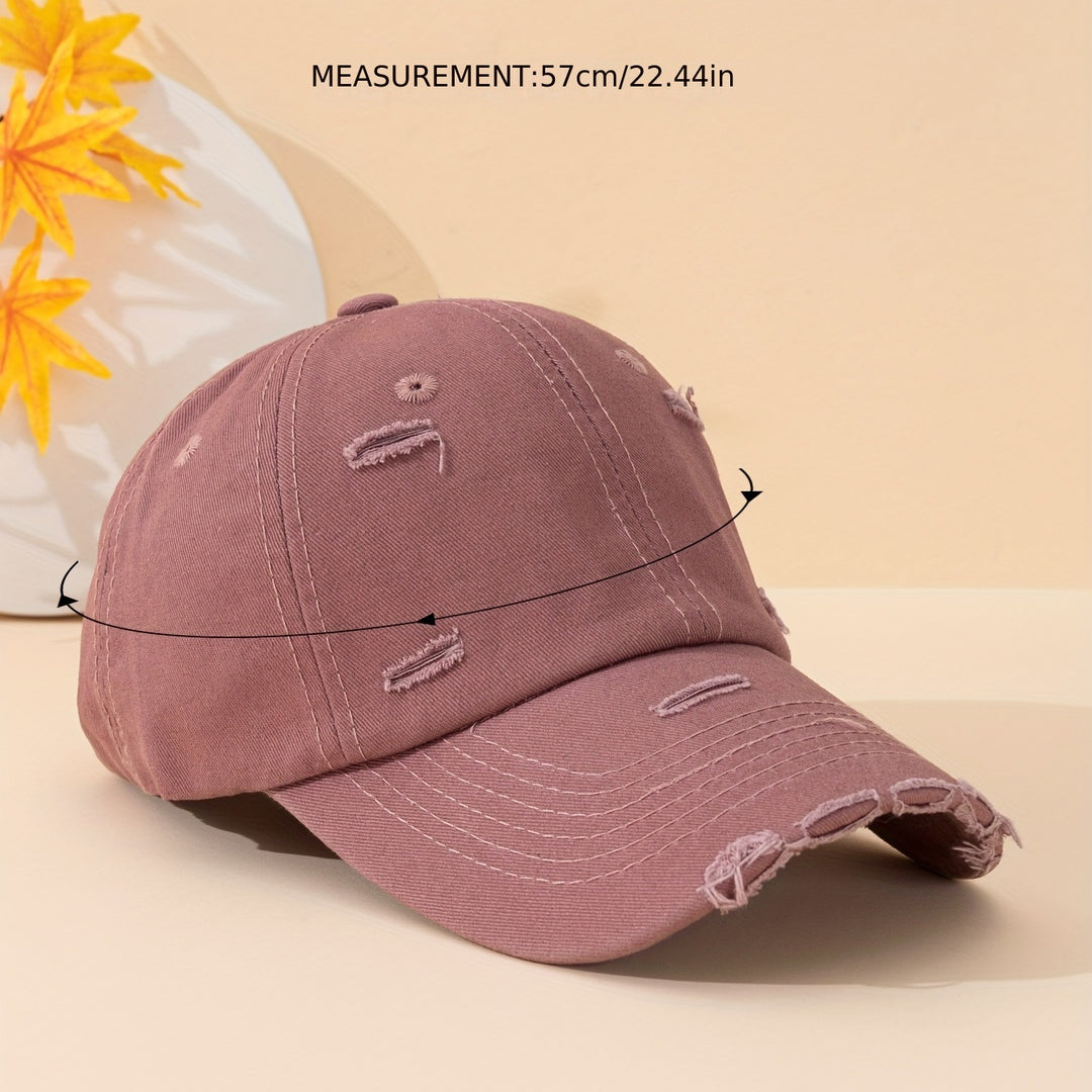 Baseball cap dames | Vintage pet met ripped look
