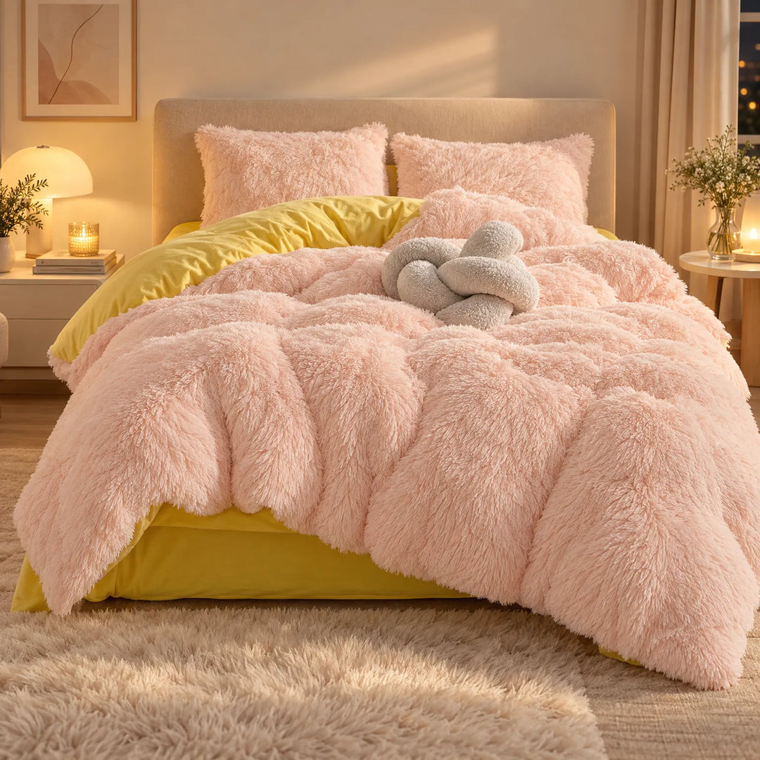 Beddengoed set | Fluffy fleece 5-delig met kussenslopen