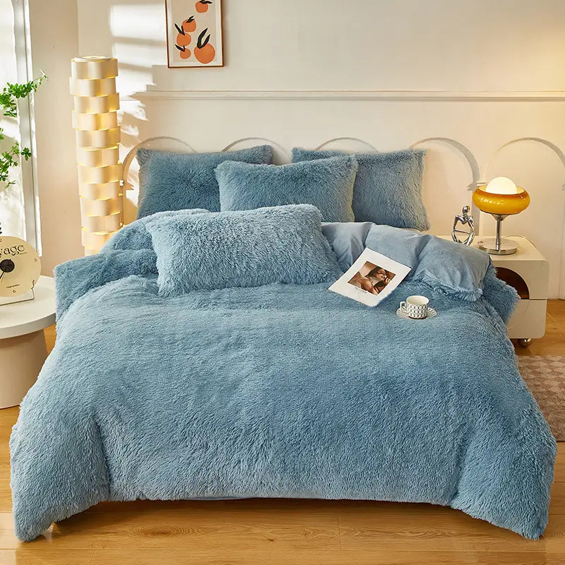Beddengoed set | Fluffy fleece 5-delig met kussenslopen