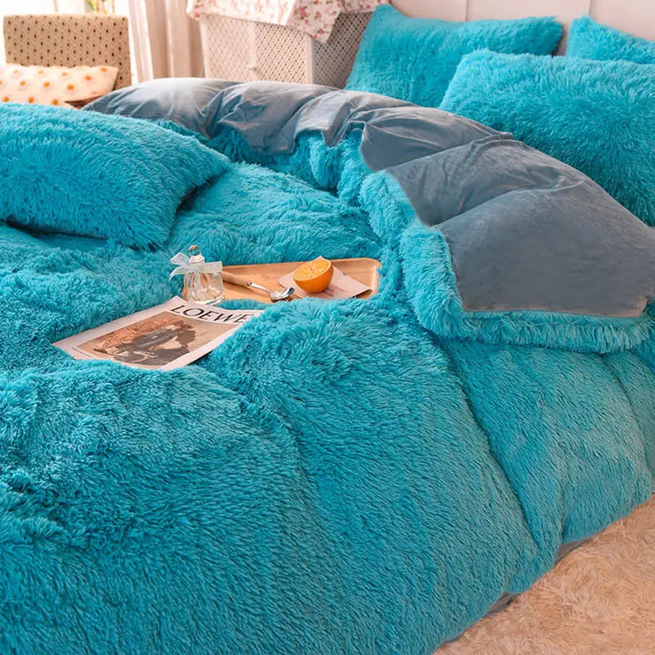 Beddengoed set | Fluffy fleece 5-delig met kussenslopen