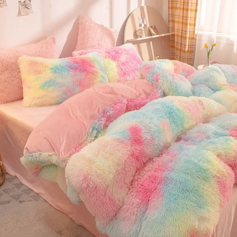 Beddengoed set | Fluffy fleece 5-delig met kussenslopen