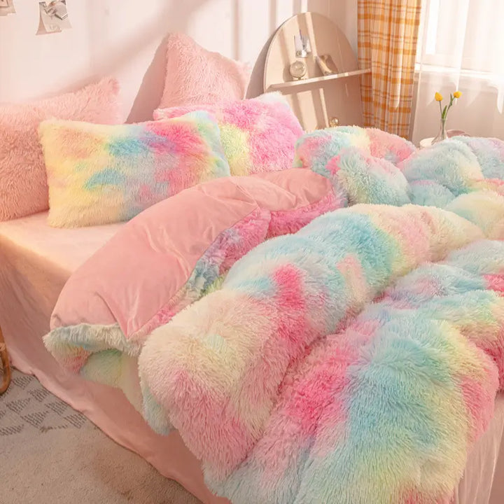 Beddengoed set | Fluffy fleece 5-delig met kussenslopen